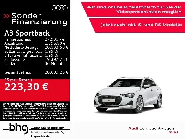 Gebraucht Audi A3 Advanced Plus 150 PS (110 kW) 2025 Limousine