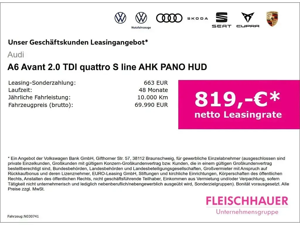 Neu Audi A6 Edition .1 204 PS (150 kW) 2026 Schwarz Kombi