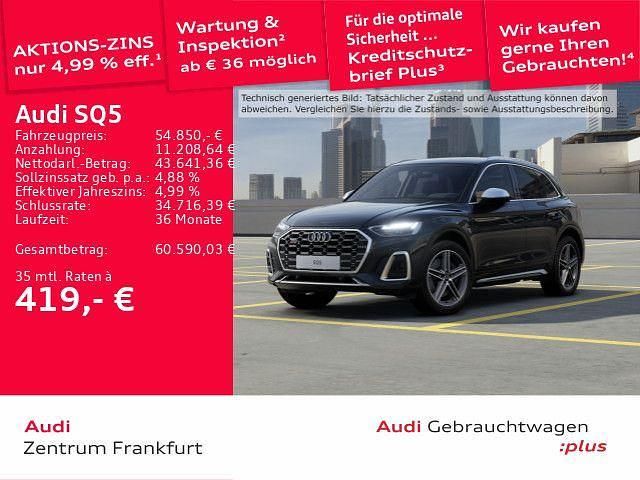 Mythosschwarz metallic Gebraucht 2023 Audi SQ5 Design SUV | 54.850 € (Superpreis) - Bild 1/2