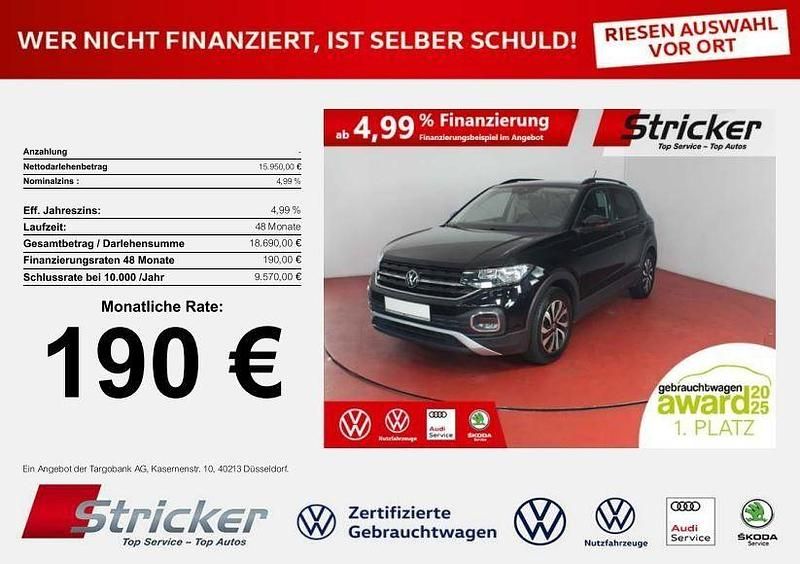 Schwarz Gebraucht 2022 VW T-Cross Active SUV | 15.949 € (Guter Preis) - Bild 1/4