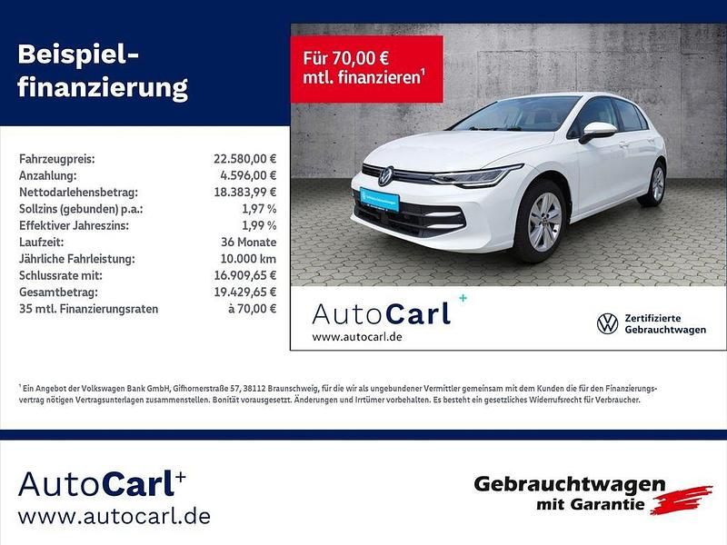 Weiß Gebraucht 2024 VW Golf VIII Life Limousine | 22.580 € (Guter Preis) - Bild 1/4