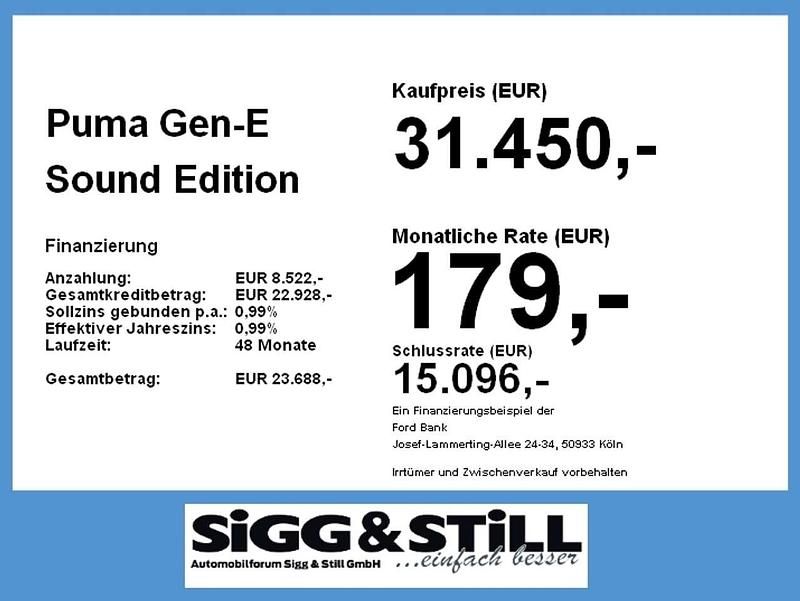 Neu Ford Puma Gen-E 124 kW (169 PS) 2026 Metropolis weiß SUV