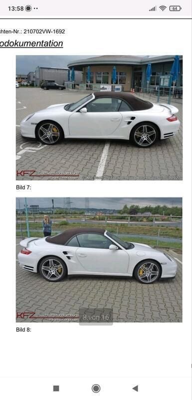 Weiß Gebraucht 2008 Porsche 911 Turbo Cabriolet Cabrio | 84.000 € - Bild 1/4