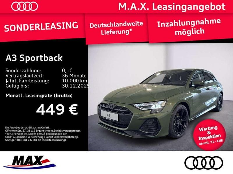 Distriktgrün metallic Neu 2025 Audi A3 S-Line Limousine | 37.980 € (Guter Preis) - Bild 1/3
