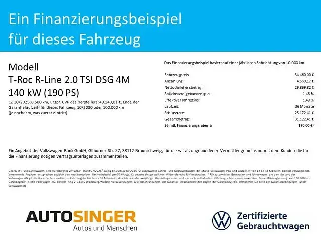 Gebraucht VW T-Roc R-line 190 PS (139 kW) 2025 Blau SUV