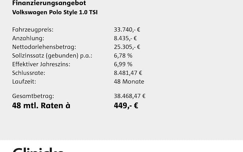 Neu VW Polo Style 116 PS (85 kW) 2026 Grau Limousine