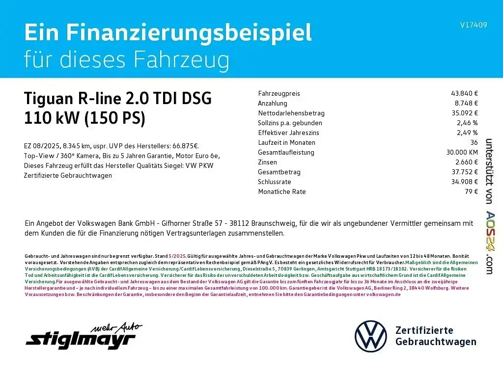 Gebraucht VW Tiguan R-line 150 PS (110 kW) 2025 Rot SUV