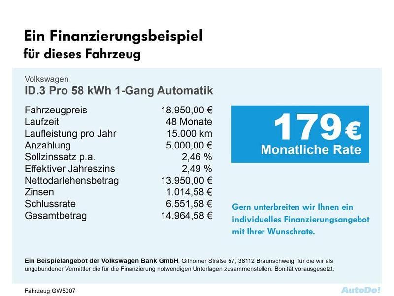 Gebraucht VW ID.3 Pro 106 kW (145 PS) 2021 Grau Kleinwagen