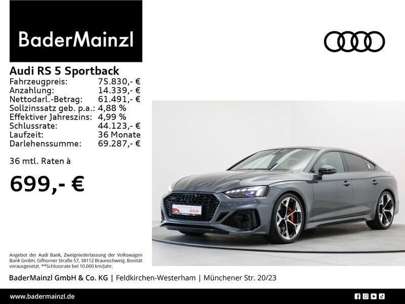 Daytonagrau perleffekt (metallic) Gebraucht 2024 Audi RS5 Sportback Competition Limousine | 75.830 € (Guter Preis) - Bild 1/3