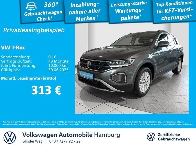 Indiumgrau metallic Gebraucht 2024 VW T-Roc Life SUV | 32.690 € (Fairer Preis) - Bild 1/3