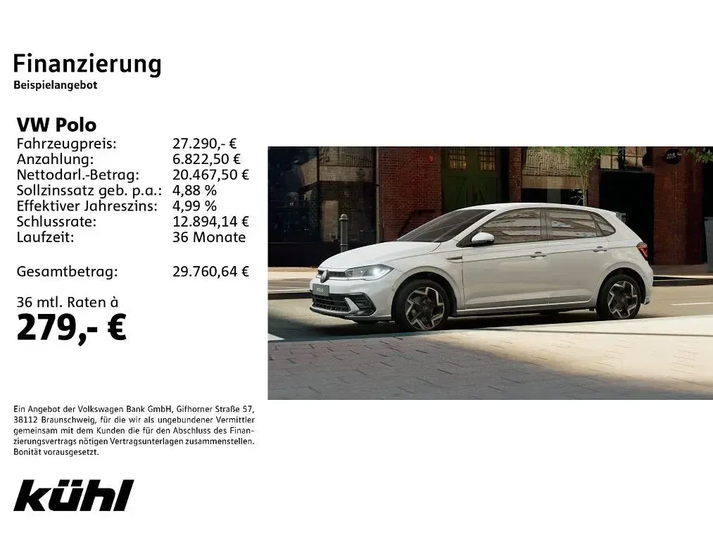 Neu VW Polo R-line 95 PS (69 kW) 2026 Pure white Kleinwagen