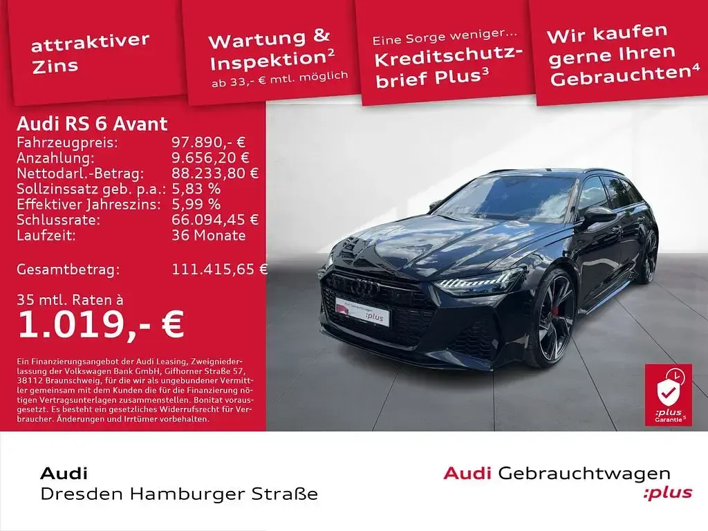 Gebraucht Audi RS6 Sport 600 PS (441 kW) 2023 Mythosschwarz metallic Kombi