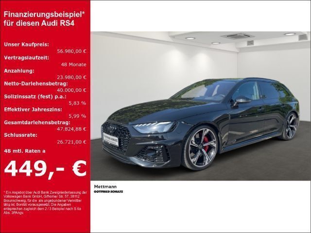 Mythosschwarz metallic Gebraucht 2021 Audi RS4 Ambiente Kombi | 56.980 € (Fairer Preis) - Bild 1/3