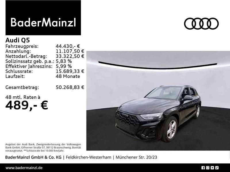Mythosschwarz metallic (metallic) Gebraucht 2023 Audi Q5 S-Line SUV | 44.430 € (Fairer Preis) - Bild 1/3