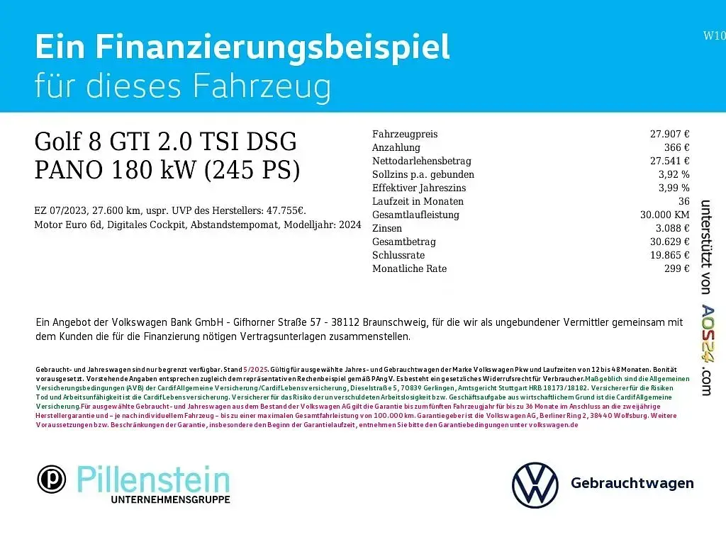 Gebraucht VW Golf VIII GTI 245 PS (180 kW) 2023 Weiß Limousine