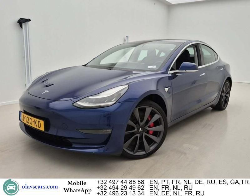 Blau Gebraucht 2020 Tesla Model 3 Performance Limousine | 25.652 € (Superpreis) - Bild 1/4
