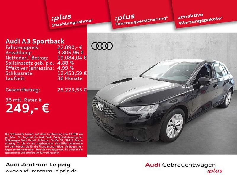 Schwarz Gebraucht 2022 Audi A3 Limousine | 22.890 € (Guter Preis) - Bild 1/3