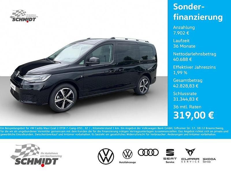 Deep black perleffekt Neu 2025 VW Caddy Maxi Goal Van / Kleinbus | 48.590 € - Bild 1/4