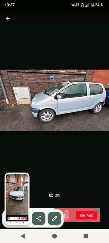 Gebraucht Renault Twingo 75 PS (55 kW) 2002 Silber Kleinwagen