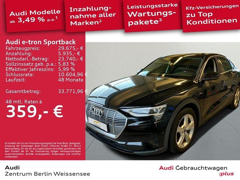 Schwarz Gebraucht 2022 Audi e-tron Sportback SUV | 29.675 € (Superpreis) - Bild 1/4