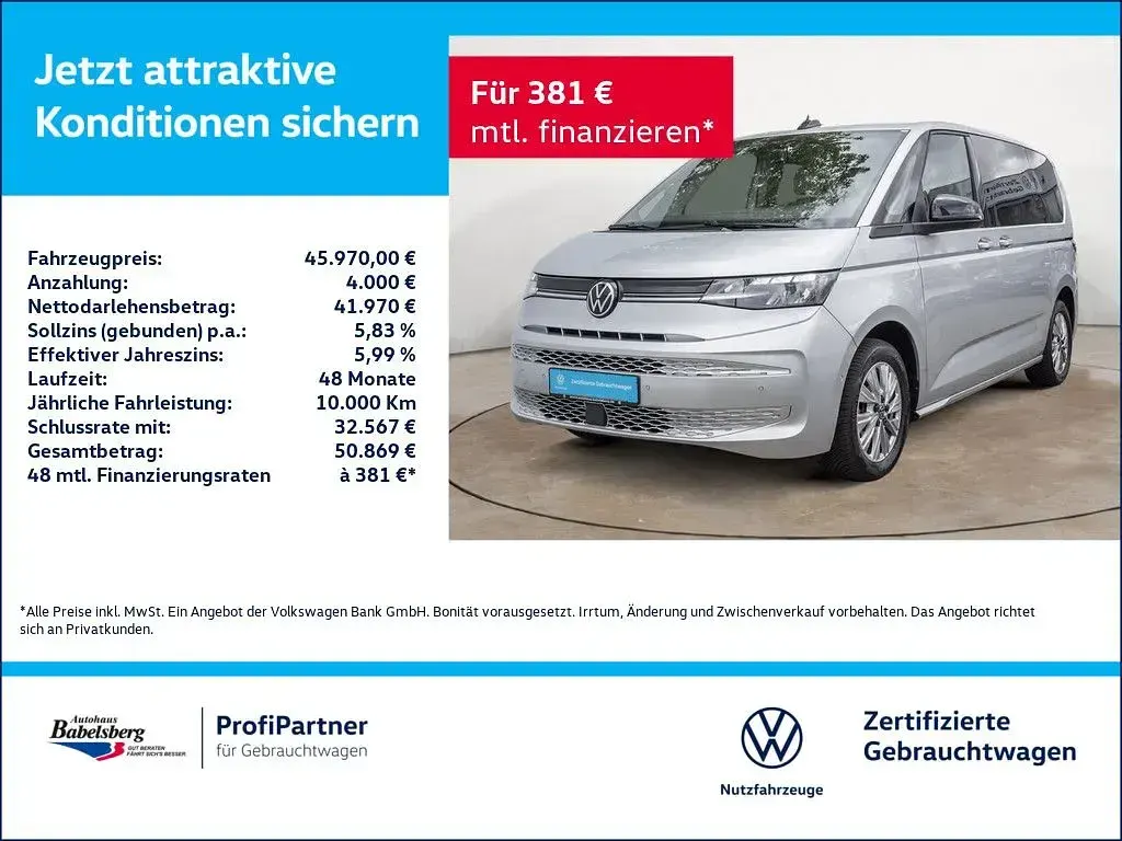 Gebraucht VW T7 150 PS (110 kW) 2024 Silber Van