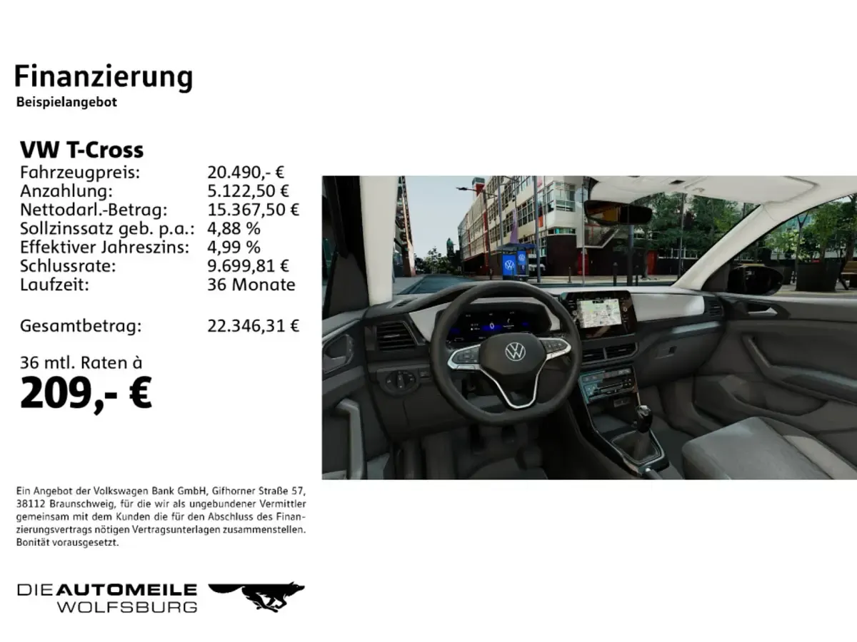 Gebraucht VW T-Cross Life 95 PS (69 kW) 2024 Schwarz SUV