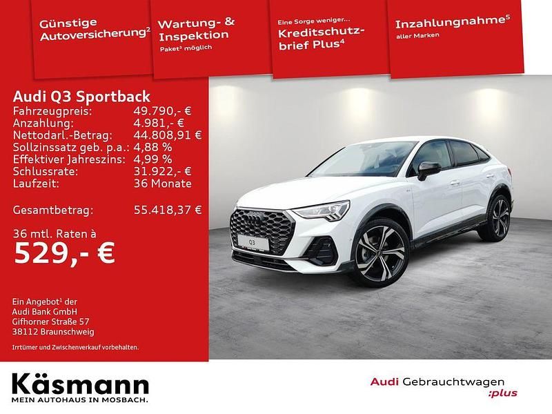 Weiß Gebraucht 2024 Audi Q3 Sportback S-Line SUV | 49.790 € - Bild 1/4