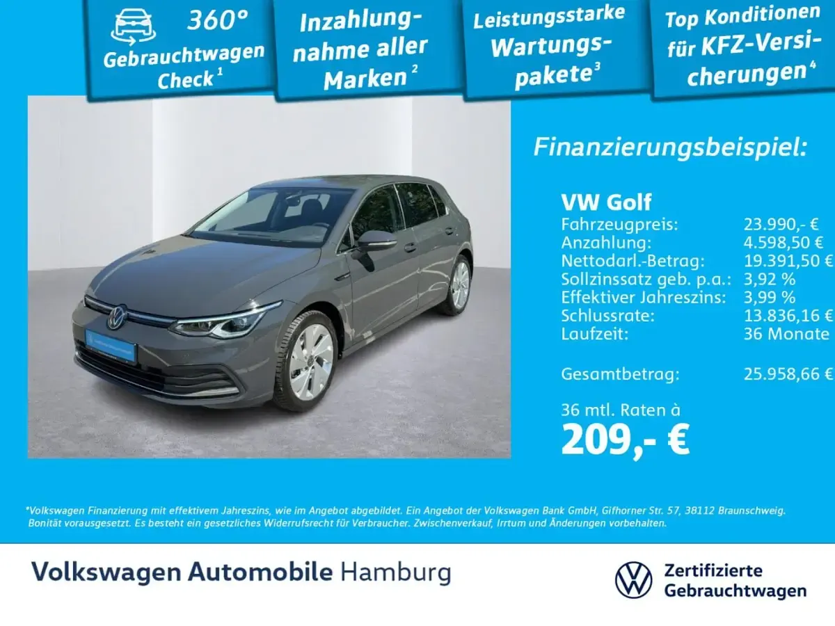 Gebraucht VW Golf VIII Style 150 PS (110 kW) 2024 Grau Limousine