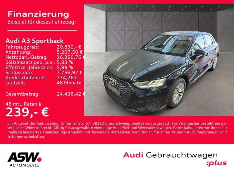Brillantschwarz Gebraucht 2023 Audi A3 e-tron Kleinwagen | 20.830 € (Guter Preis) - Bild 1/4