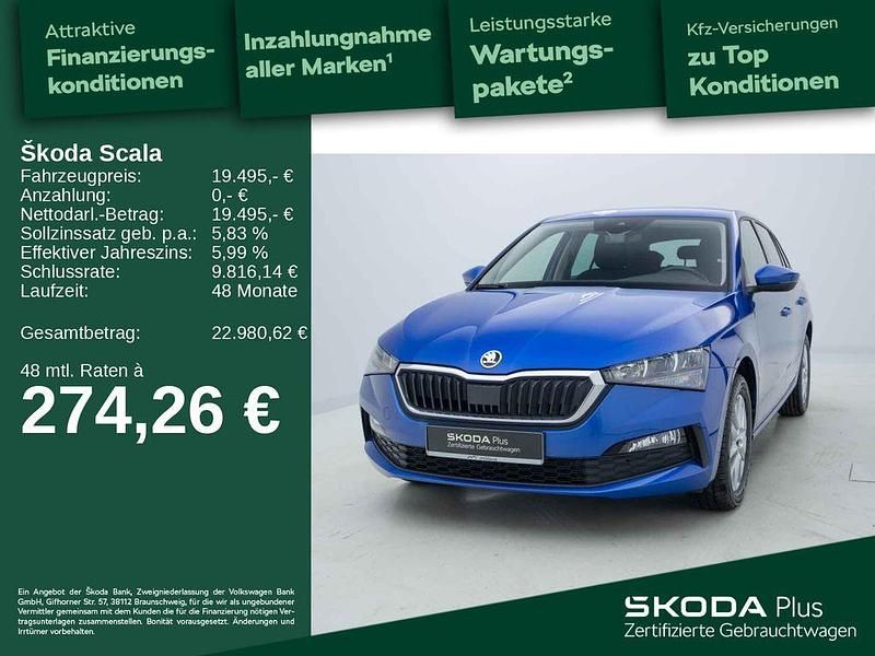 Blau Gebraucht 2022 Skoda Scala Ambition Kleinwagen | 19.495 € (Fairer Preis) - Bild 1/4