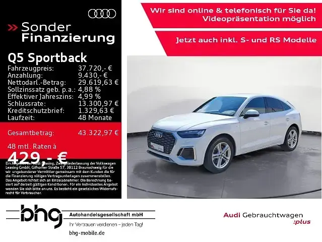 Gebraucht Audi Q5 Sportback S-Line 299 PS (219 kW) 2023 Weiß SUV