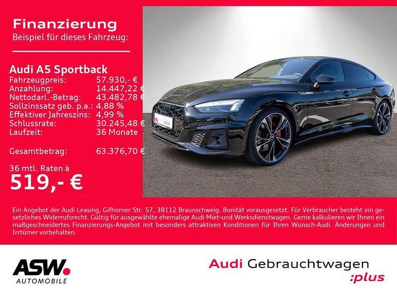 Mythosschwarz metallic Gebraucht 2025 Audi A5 Sportback S-Line Kleinwagen | 57.930 € - Bild 1/4