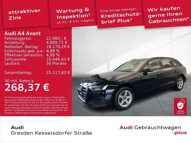 Brillantschwarz Gebraucht 2022 Audi A4 Ambiente Kombi | 22.980 € (Guter Preis) - Bild 1/4