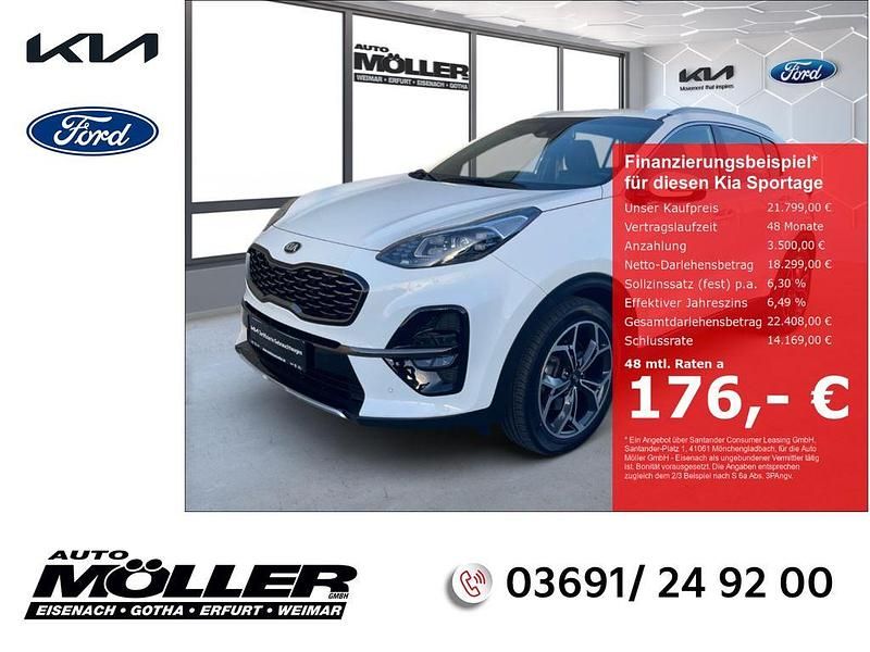 Hw2) deluxeweiss met. (weiss Gebraucht 2019 Kia Sportage GT-Line SUV | 21.799 € (Fairer Preis) - Bild 1/4