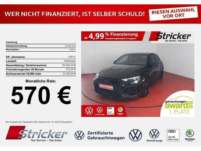 Mythosschwarz metallic (metallic) Gebraucht 2024 Audi RS3 Sportback Ambiente Kleinwagen | 54.950 € (Superpreis) - Bild 1/4