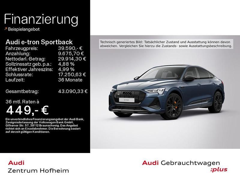 Blau Gebraucht 2022 Audi e-tron Sportback S-Line SUV | 39.590 € (Etwas zu teuer) - Bild 1/4