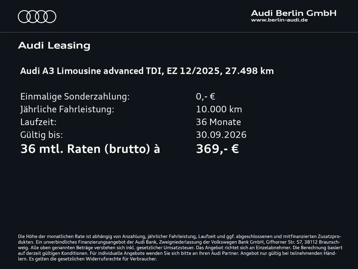 Gebraucht Audi A3 Comfort 150 PS (110 kW) 2025 Navarrablau metallic Limousine