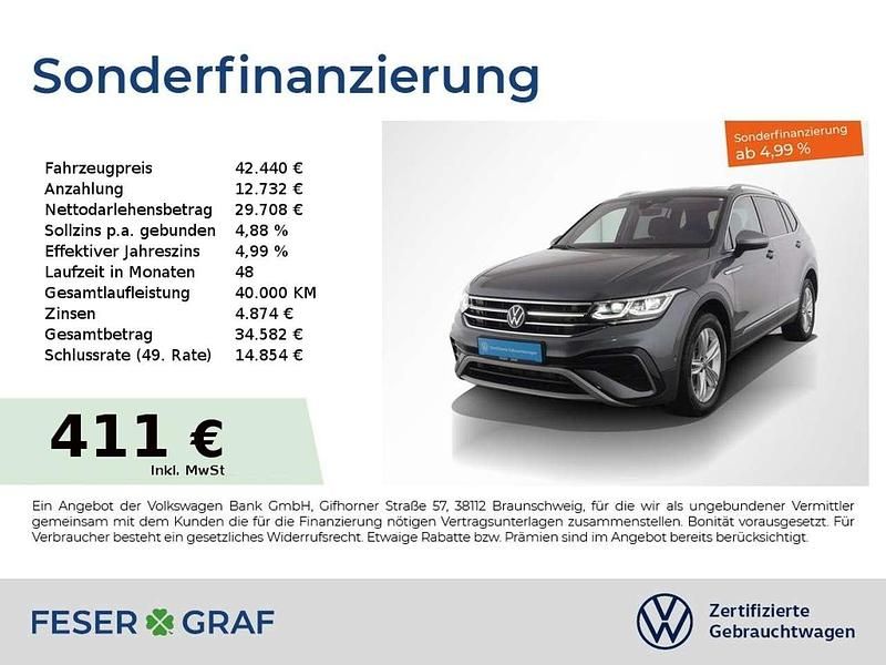 Platinumgrau metallic Gebraucht 2024 VW Tiguan Allspace Elegance SUV | 42.440 € (Fairer Preis) - Bild 1/1