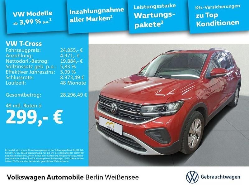Kings red metallic Gebraucht 2024 VW T-Cross Life SUV | 24.855 € (Fairer Preis) - Bild 1/4