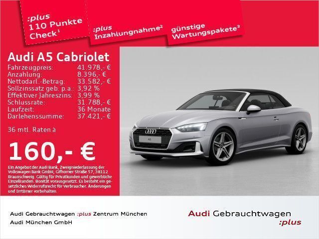 Florettsilber metallic verdeck Gebraucht 2024 Audi A5 Cabriolet Advanced Cabrio | 45.053 € (Fairer Preis) - Bild 1/2