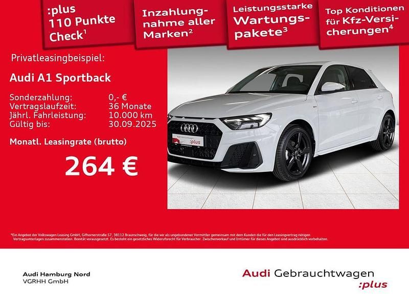 Gletscherweiß metallic Gebraucht 2024 Audi A1 Sportback S-Line Kleinwagen | 24.770 € (Fairer Preis) - Bild 1/3