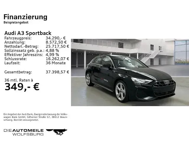 Gebraucht Audi A3 S-Line 150 PS (110 kW) 2025 Mythosschwarz metallic Limousine