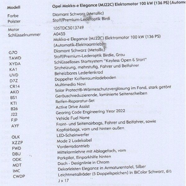 Gebraucht Opel Mokka-e Elegance 100 kW (136 PS) 2022 Schwarz SUV