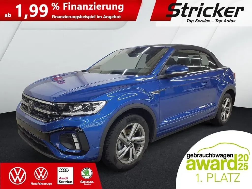 Gebraucht VW T-Roc Cabriolet R-line 150 PS (110 kW) 2025 Ravennablau metallic schwarz Cabrio