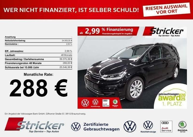Grenadillschwarz metallic Gebraucht 2025 VW Touran R-line Van / Kleinbus | 34.950 € (Guter Preis) - Bild 1/3