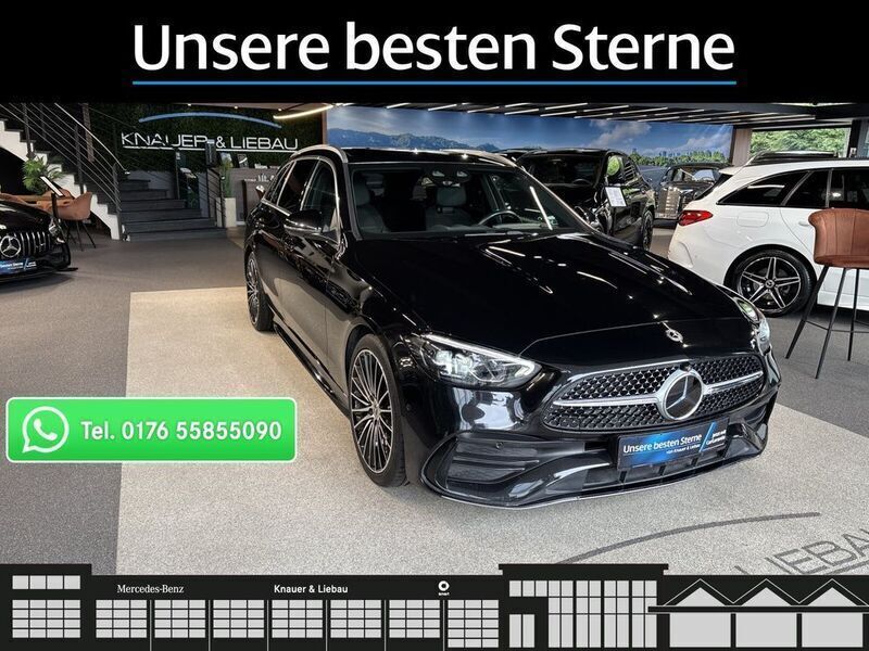 Lack obsidianschwarz (metallic) Gebraucht 2023 Mercedes C220 AMG line Kombi | 41.660 € - Bild 1/4
