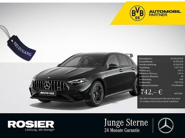 Schwarz / kosmosschwarz Gebraucht 2024 Mercedes A35 AMG Advanced Plus Limousine | 49.385 € (Teuer) - Bild 1/2