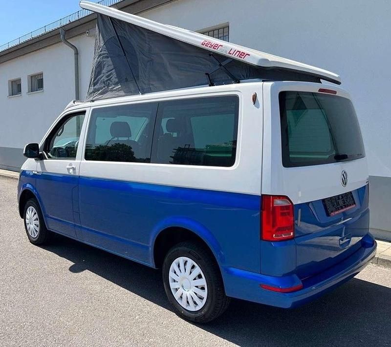 Gebraucht VW T6.1 California 150 PS (110 kW) 2019 Weißblau bicolor folierung Van