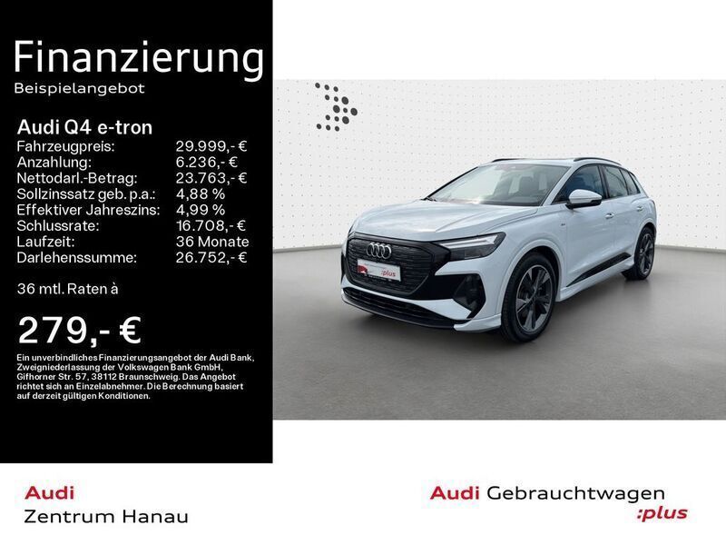 Gletscherweiß metallic Gebraucht 2022 Audi Q4 e-tron Basis SUV | 29.999 € (Teuer) - Bild 1/4
