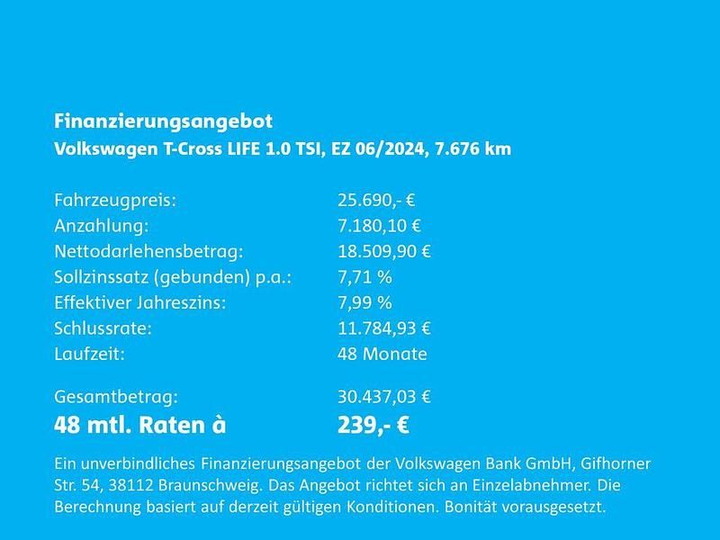 Gebraucht VW T-Cross Life 116 PS (85 kW) 2024 Pure white SUV